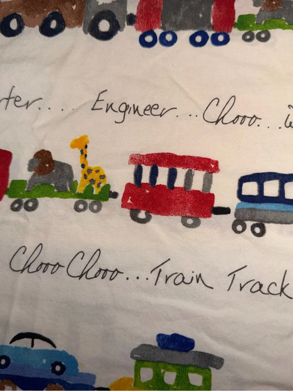 Pottery Barn Kids Choo Choo  Train  Standard Size Pillowcase